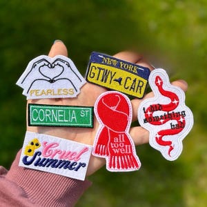 Eraas Music Custom Patches - Iron On - Cornelia St, Getaway Car, Cruel Summer, All Too Well, I Did Something Bad