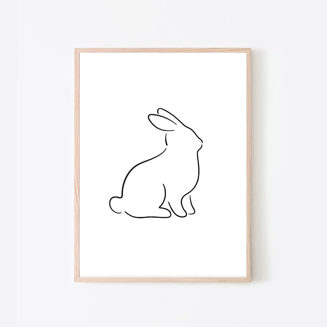Minimalist Rabbit Line Art, Instant Download - Etsy