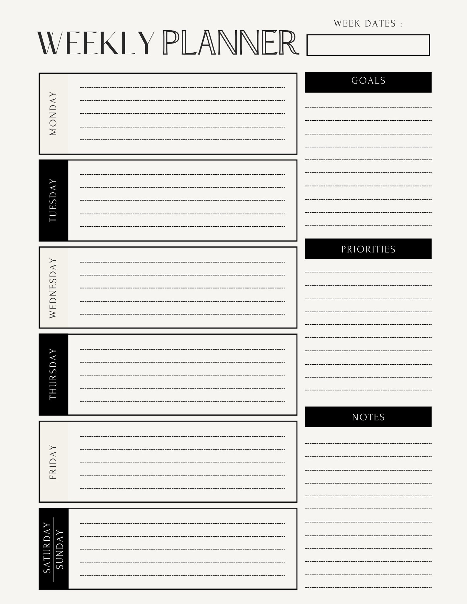 Monthly & Weekly Planner - Etsy