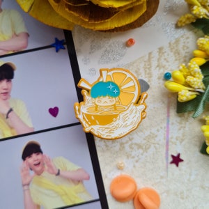 Tangering Yoongi BTS Enamel Pin Min Yoongi, Suga, Agust D, Tangerine yoongi