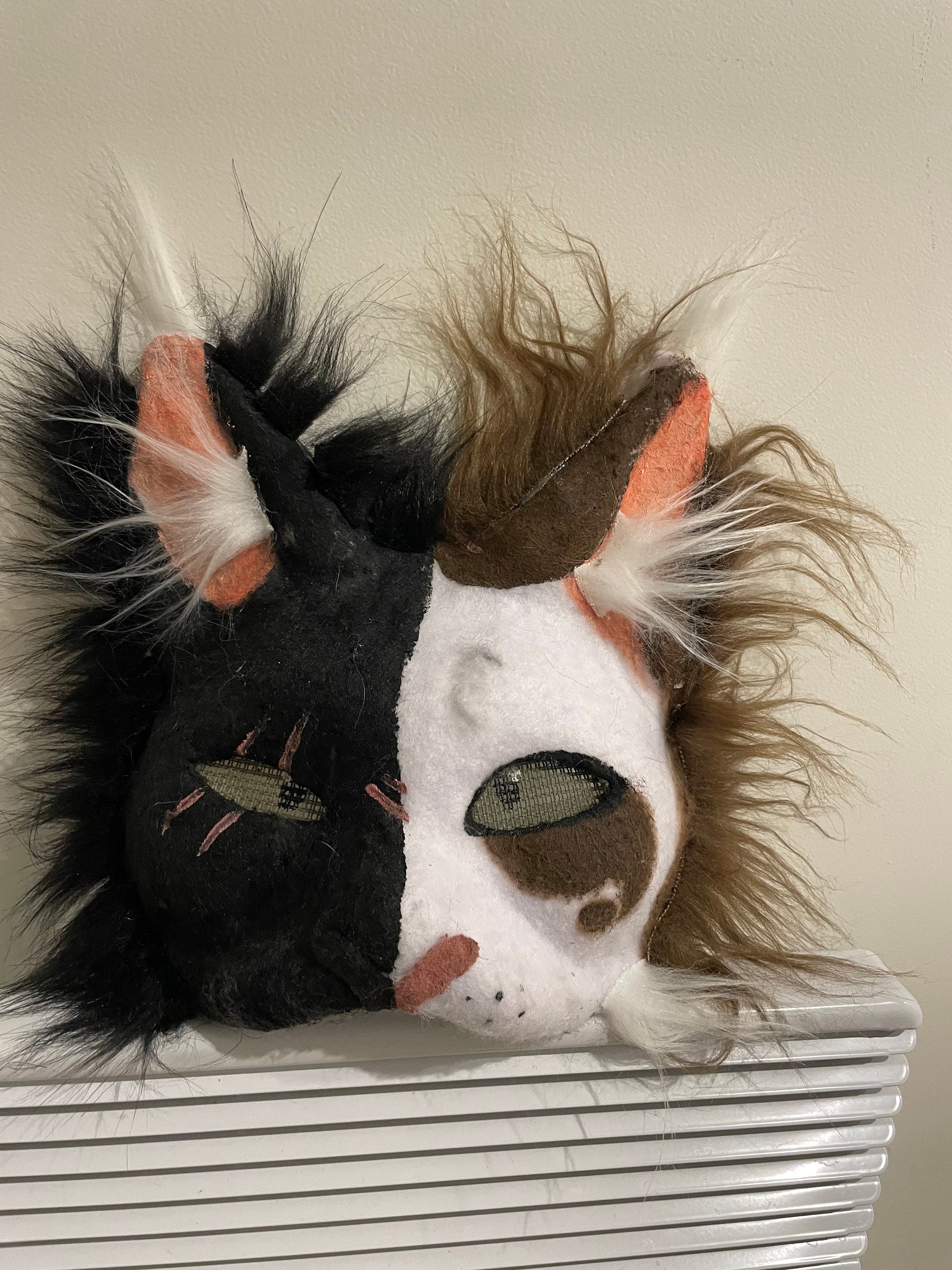 SAFIGLE Therian Mask Plush Cat Fox Mask Therian Realistic Therian