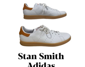 Men's White Stan Smith Gum Sole Sneaker, Size 12 1/2