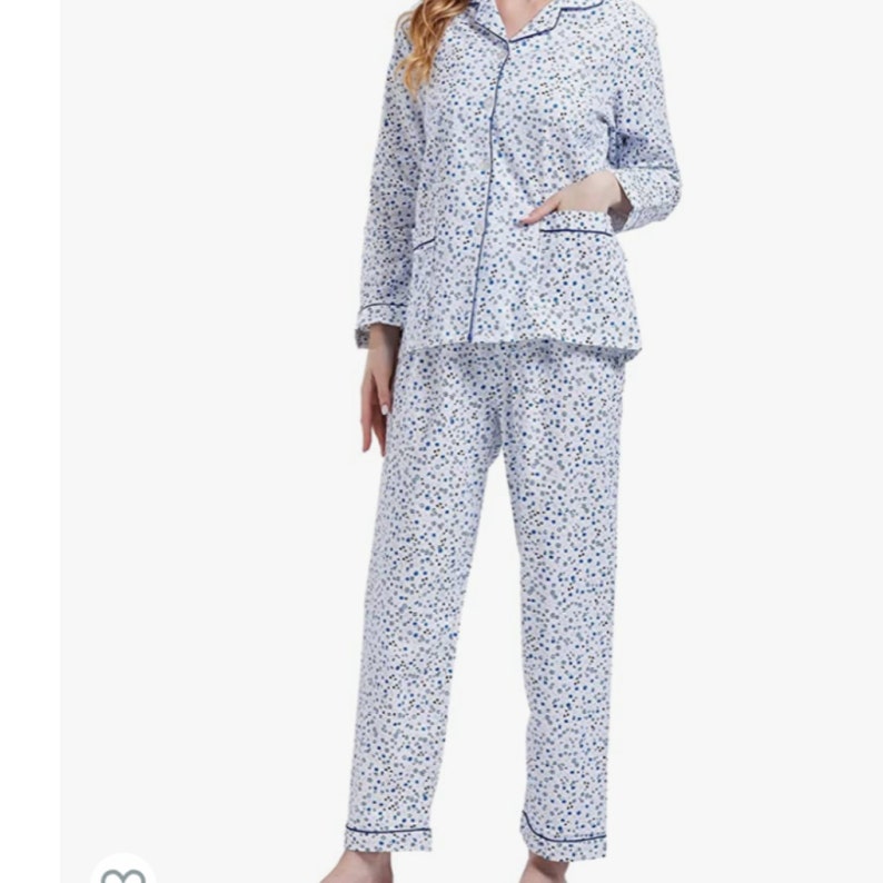 GLOBAL Women's Pajamas 2 Piece Set 100 Cotton, Long Sleeve Warm