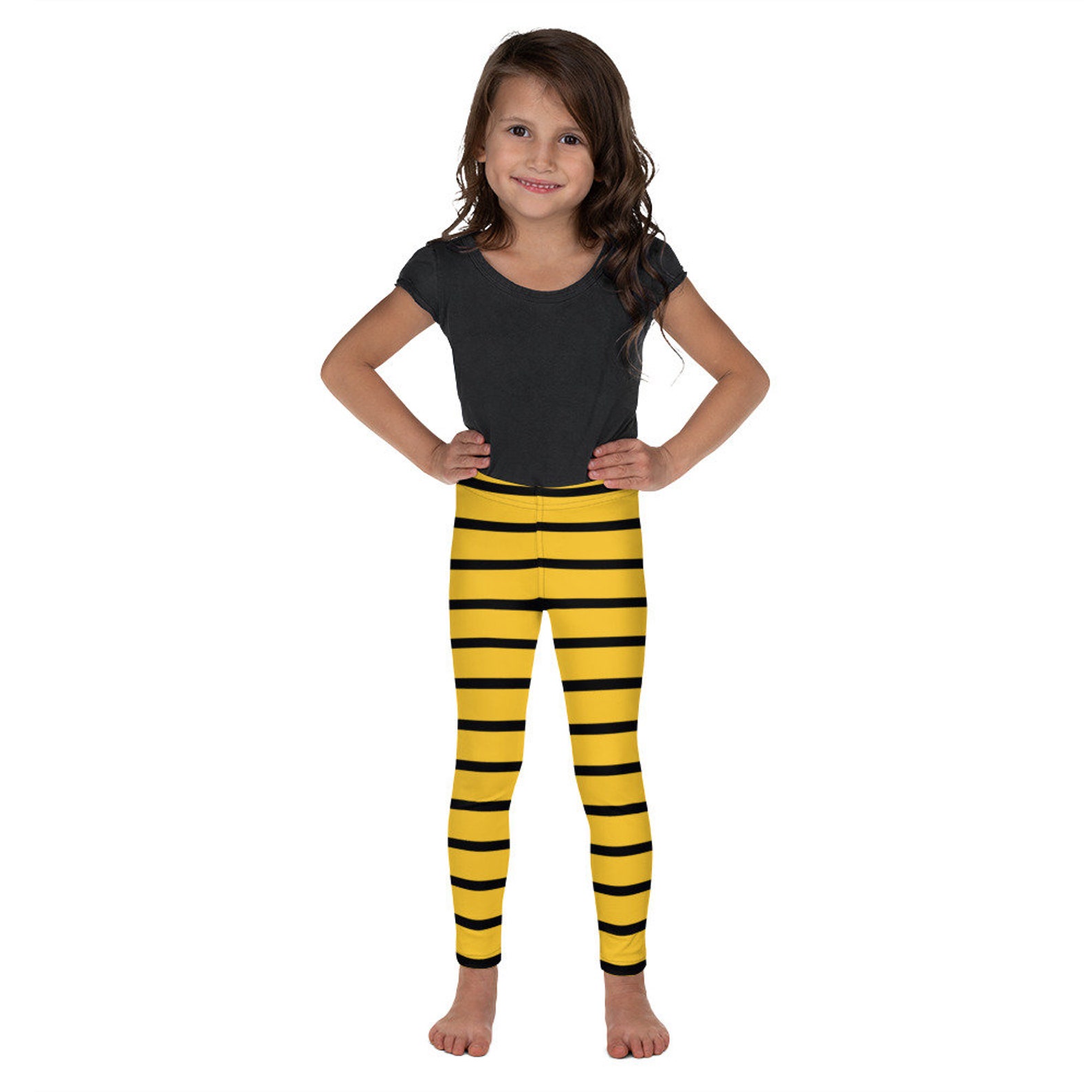 Kid's Leggings Dark Yellow w/ Black Stripes Sizes 2T7 Etsy