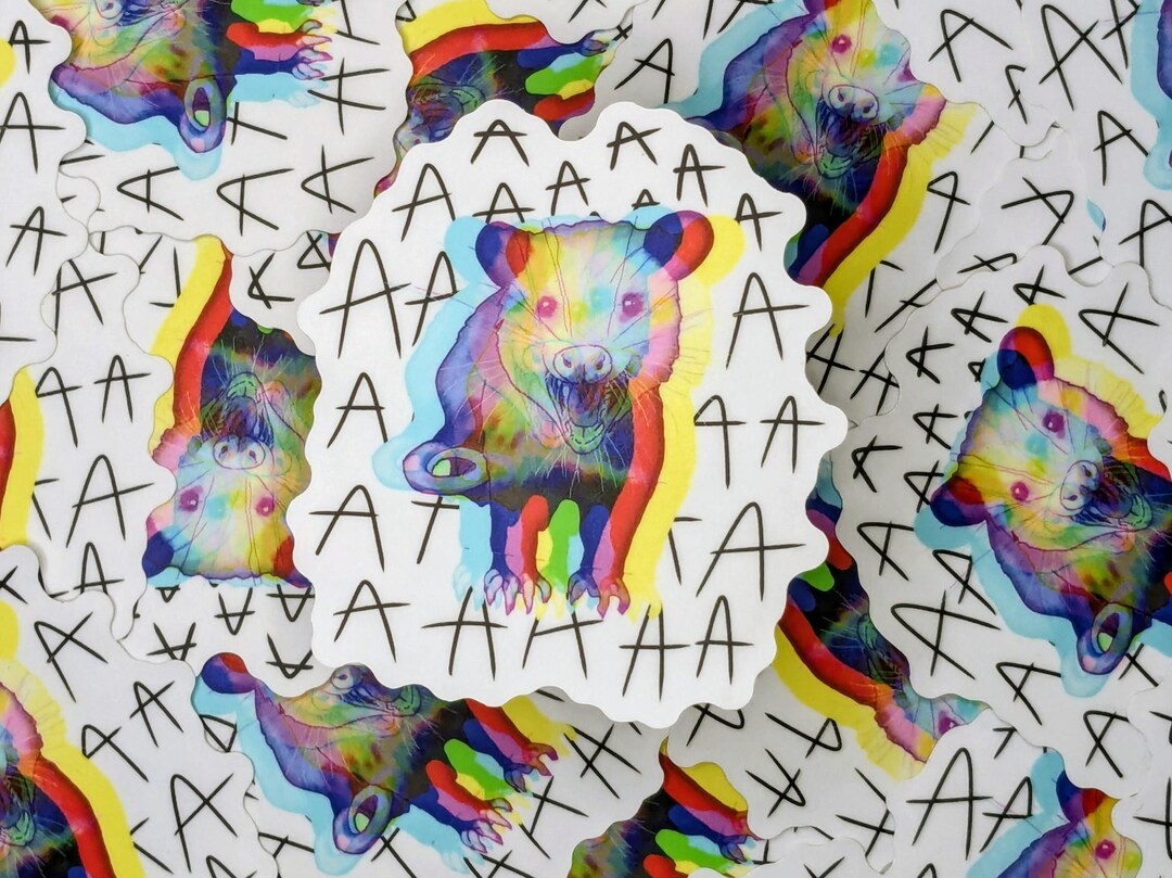 Screaming Opossum Vinyl Sticker | AAAAA Opossum Laptop Decal | Opossum ...
