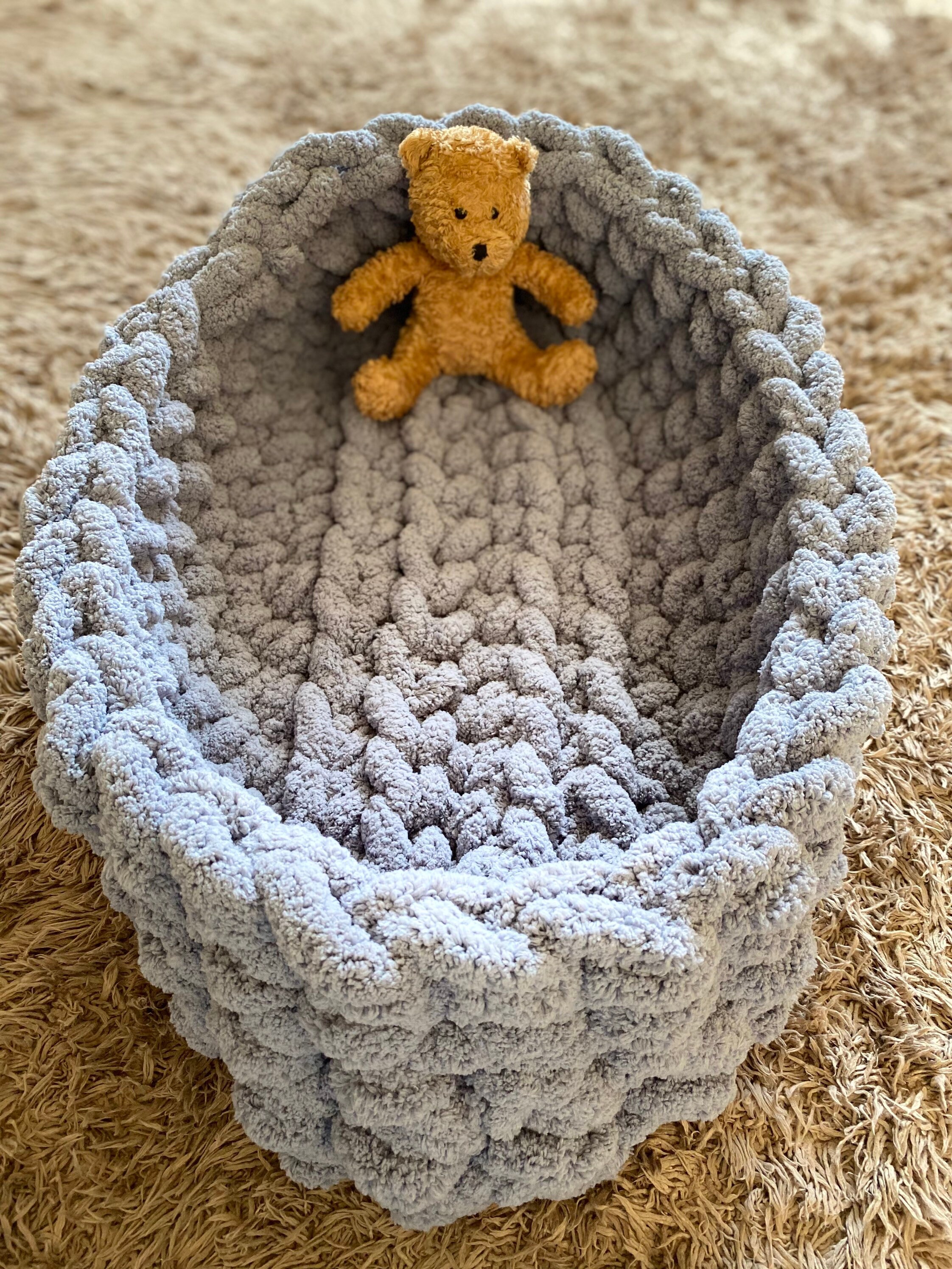 Chunky Knit Baby Nest Chunky Crochet Etsy