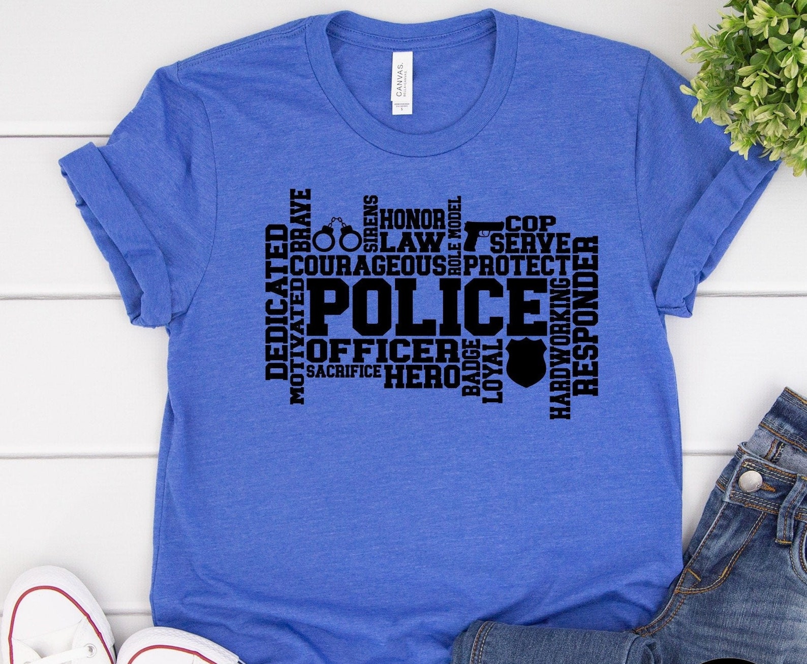 police graphic tees