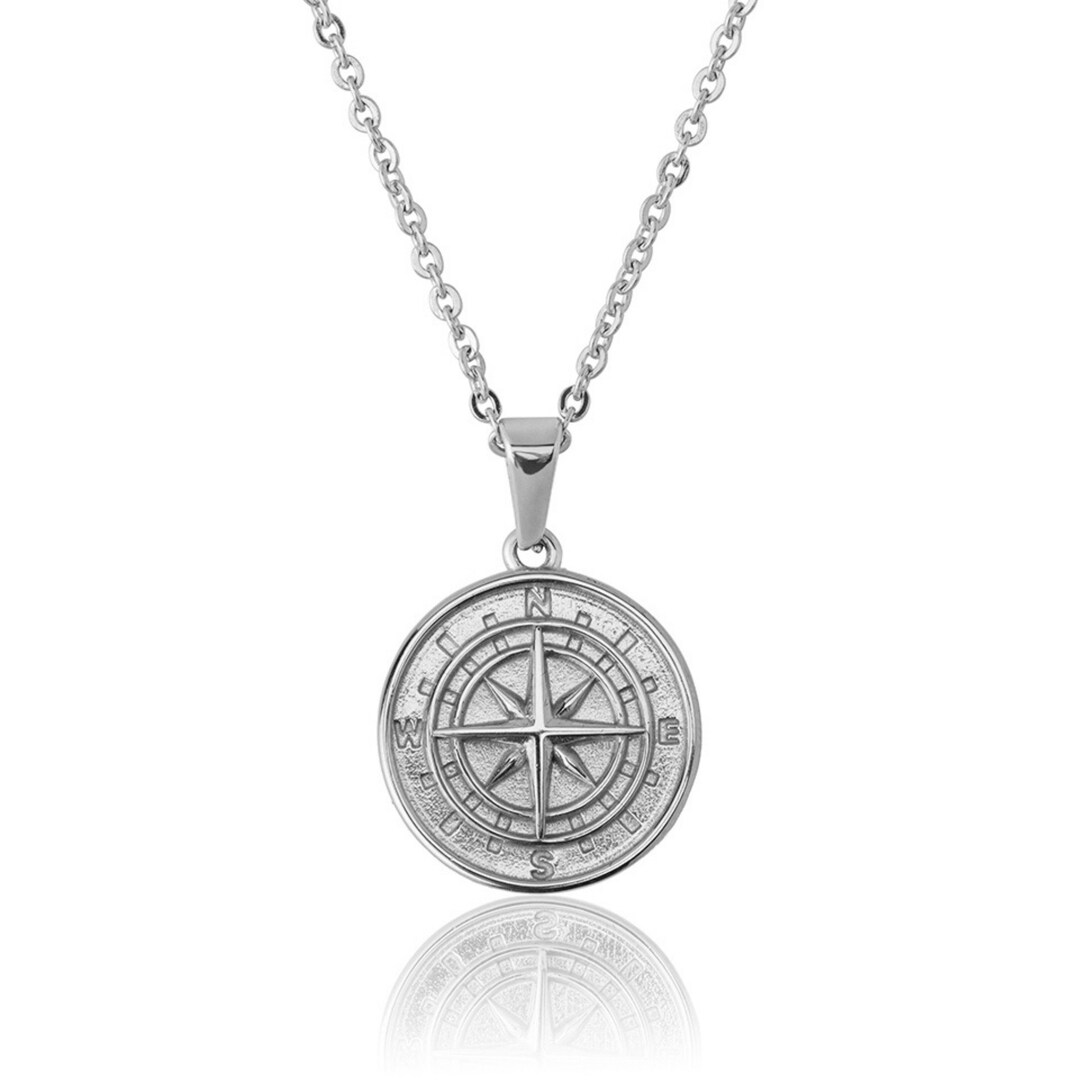 Classic Compass Necklace Silver Compass North Star Pendant Necklaces