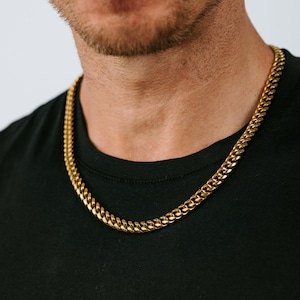 18K Gold plated Miami Cuban Curb Chain, Gold Necklace, 18kt Gold Chain, Trending Gold Chain, Man Gold Chain, Men&#39;s Necklace, Gift For Men