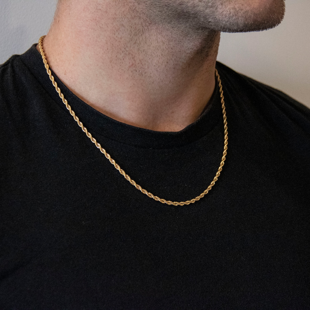 Rope Chain 18k Gold Rope Chain Gold Twist Chain 3mm Gold - Etsy