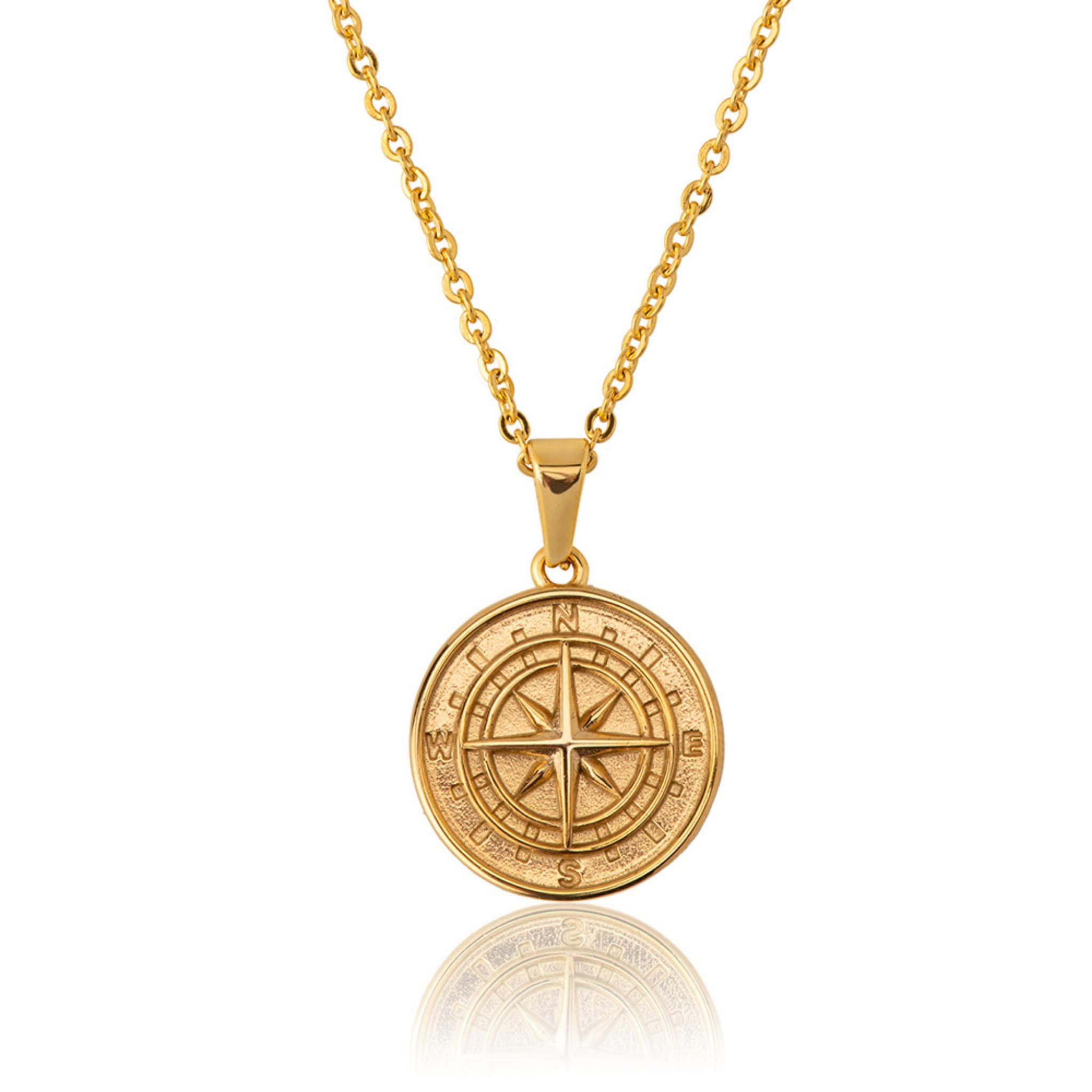 Gold compass necklace clearance
