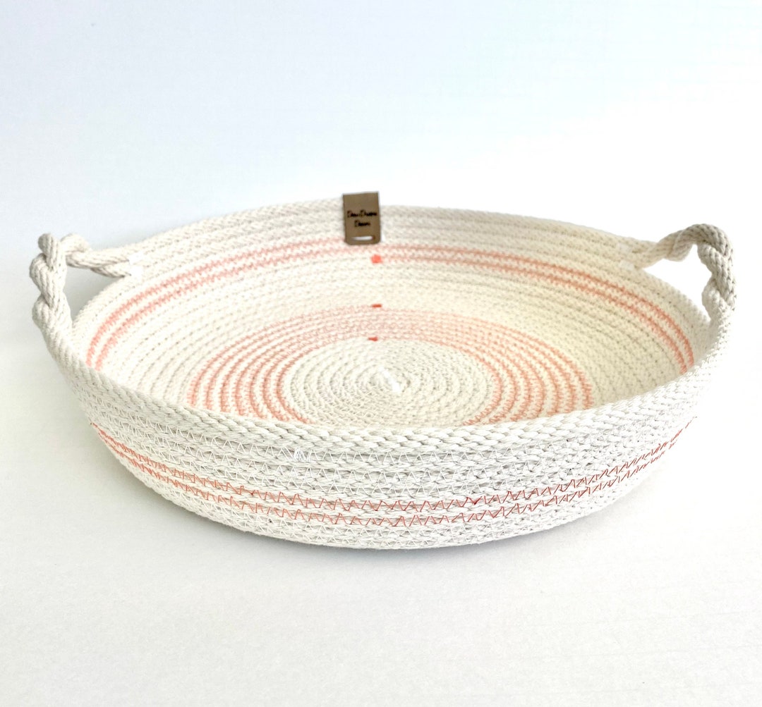 Rope Tray With Handles for Entryway Table, Small Items Organizer, Catch