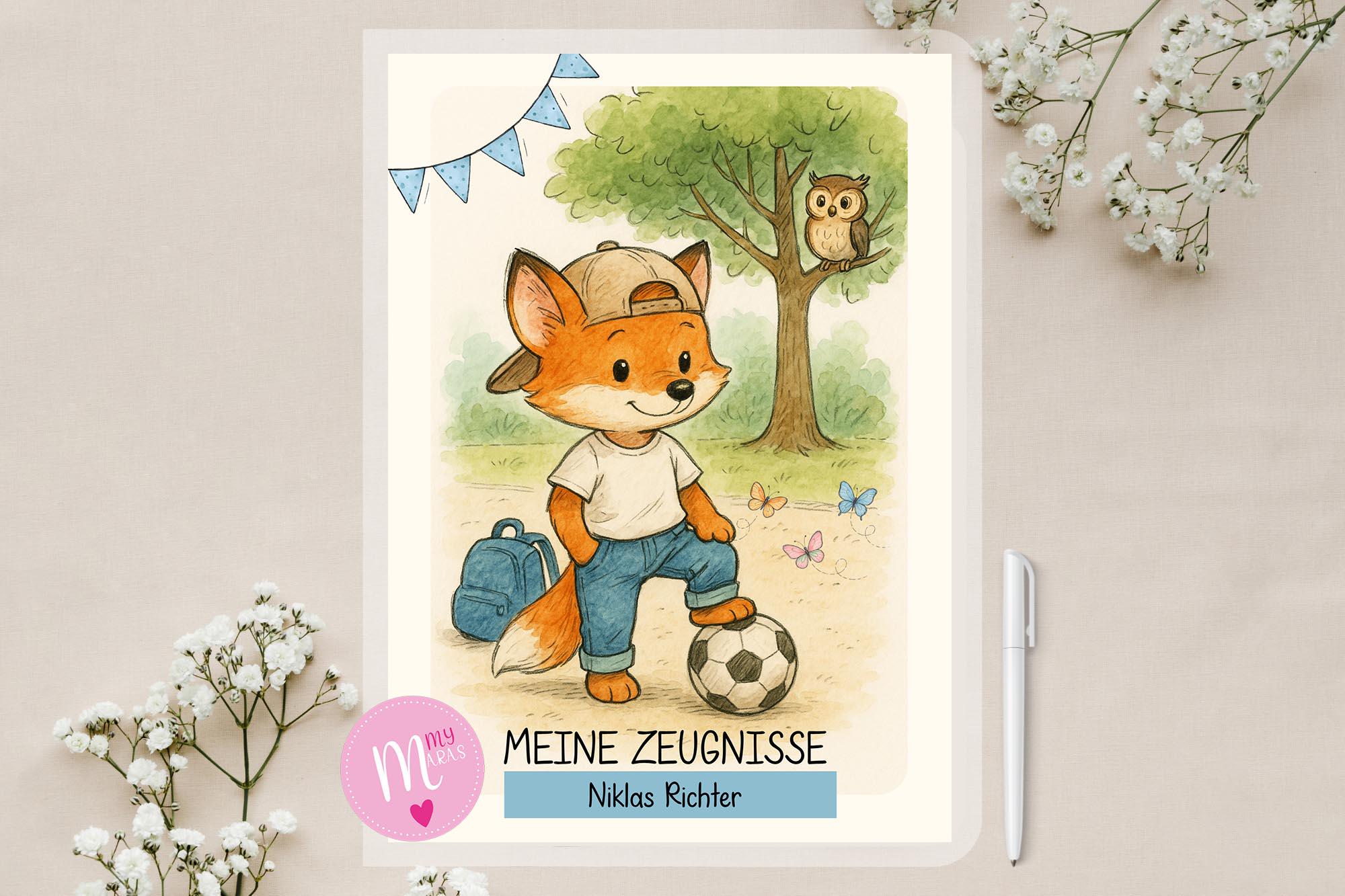 Certificate folder insert | digital cover sheet | DIN A4 format | Fuchs #007