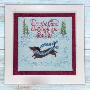 Dachshund through the Snow - Cross stitch Chart - Instant Download