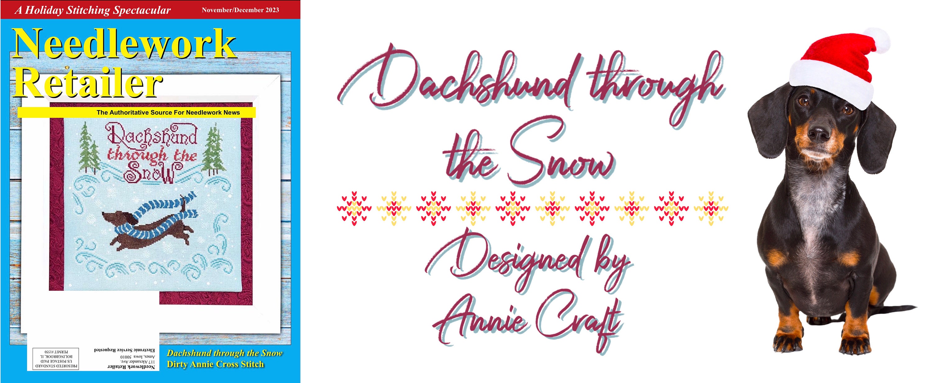 Dachshund Through the Snow - Cross Stitch Chart - Instant Download - Etsy