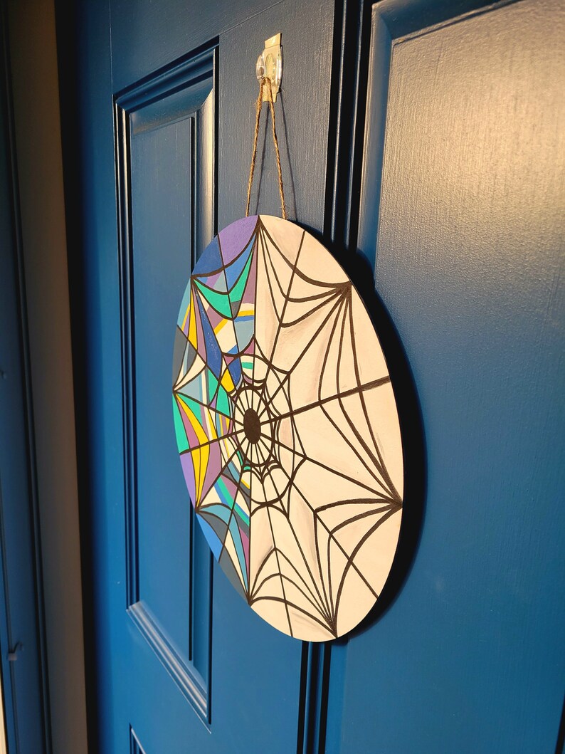 Wednesday Stained Glass Window Original Acrylic on Wood Etsy