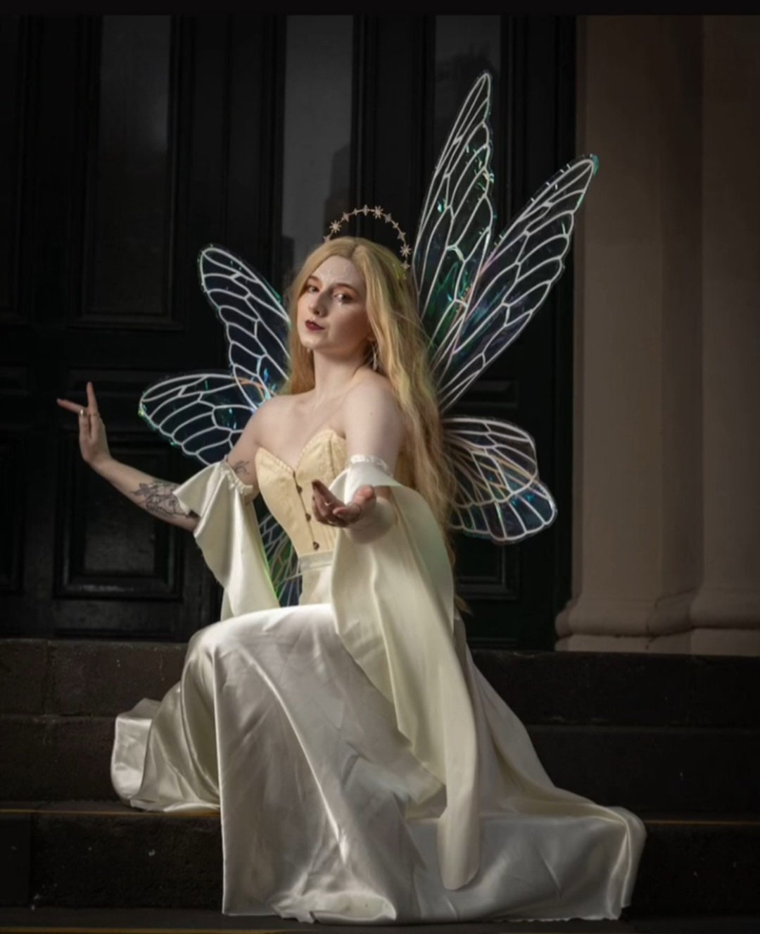 Queen Titania Fairy Wings Adult iridescent realistic costume