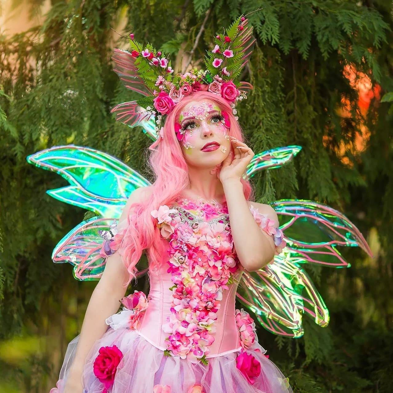Fairy Wings Adult Iridescent Realistic Costume Petal pic