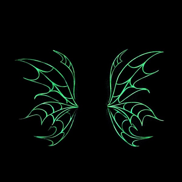 Glow in the dark wings, Faerie fairy Wings, Halloween tarentella spider gothic wings