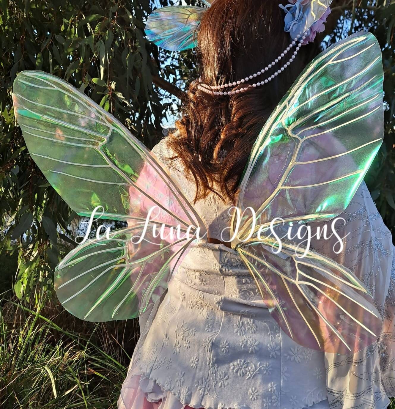Iridescent Realistic Fairy Wings for child or adult. Medium Etsy