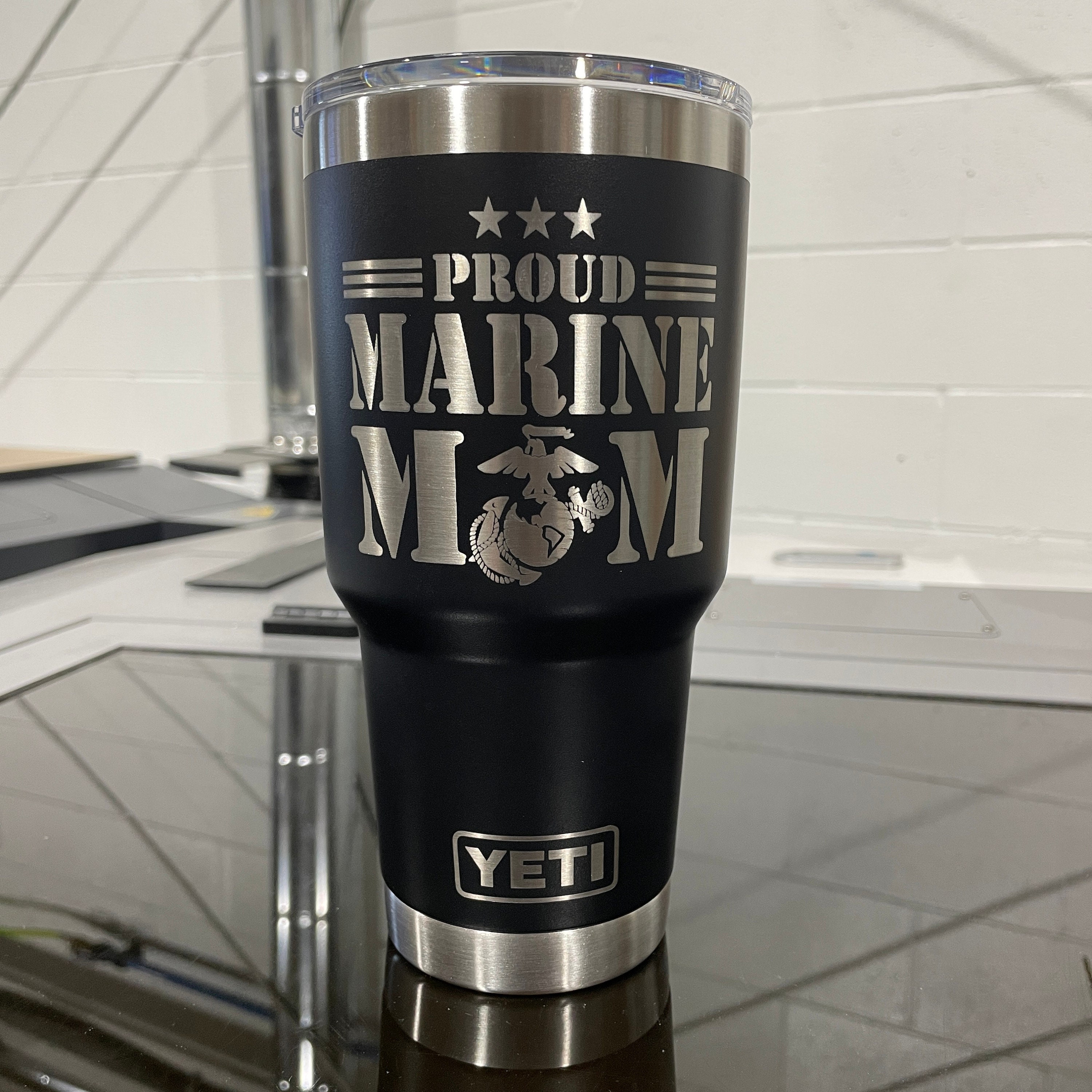 PERSONALIZED Authentic 30 oz Yeti Travel Mug - LASER ENGRAVED  Laser engraved yeti rambler 30oz travel mug (marine corps) display picture 1