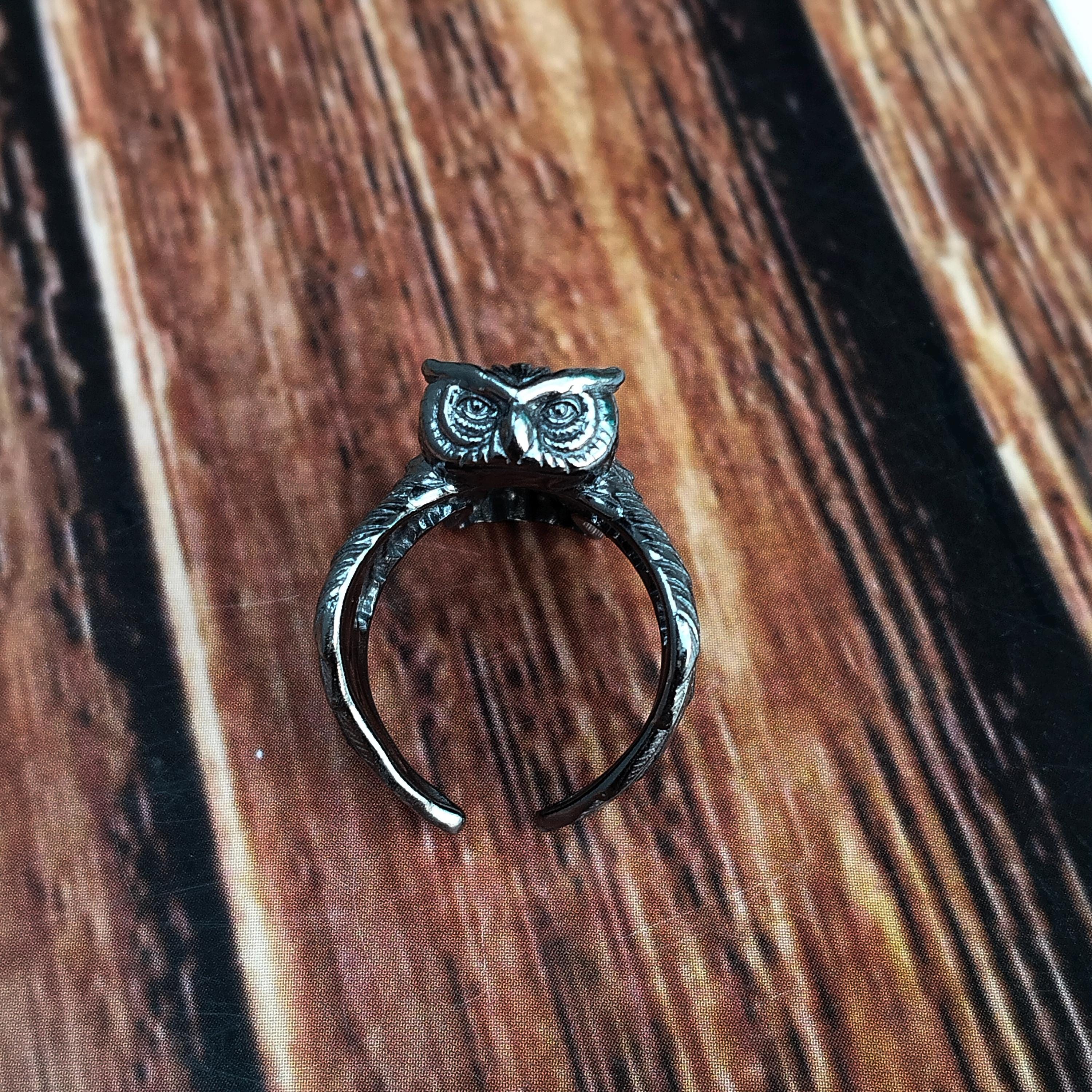 Sterling Silver Owl Ring: Intricate Nature-Inspired Jewelry