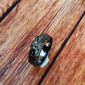 Sterling Silver Two Lovers Kissing Ring - Handmade Romantic Jewelry