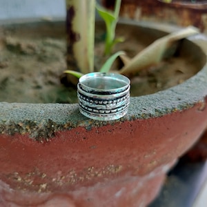 Anxiety Ring, Sterling Silver Plated Ring, Meditation Ring, Thumb Ring, Fidget Ring, Anxiety Spinner Ring, Spinner Ring, Mother&#39;s Day Gift