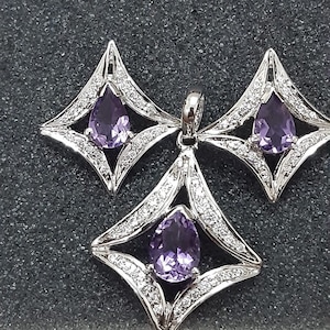 Handmade Amethyst Sterling Silver Earring Set: Gemstone Jewelry