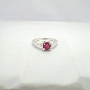 Natural Ruby Ring, Genuine Ruby Ring, Sterling Silver Ring, Gift For Her, Anniversary Ring
