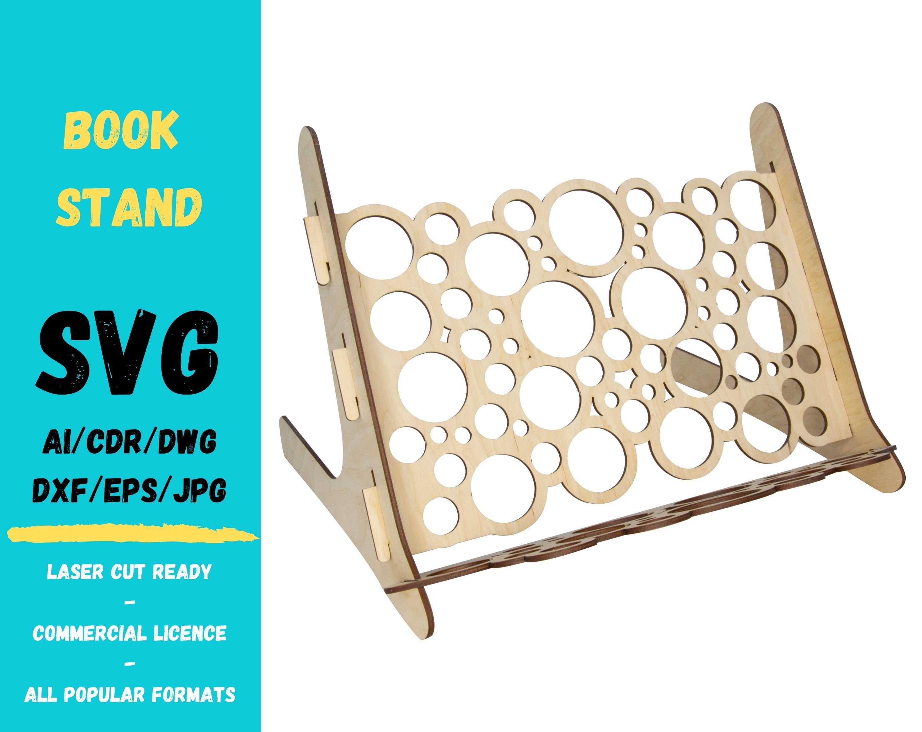 Book stand Laser Cut Ready svg file digital download Laser Etsy
