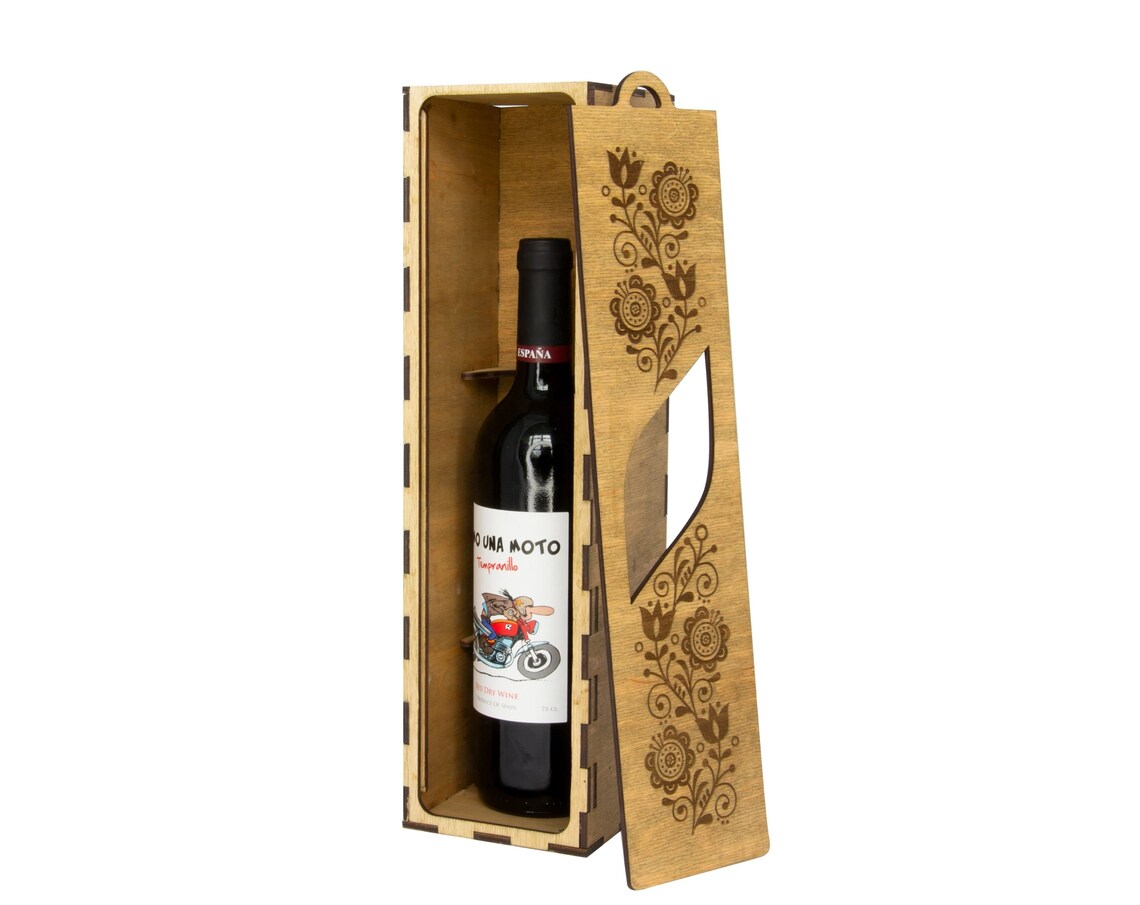 Wine Bottle Box Laser Cut Ready Svg File Digital Download Etsy