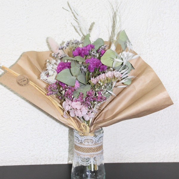 Bouquet fleurs séchées, petit bouquets, composition florale, déco maison, déco mariage champêtre, boho, cadeau fêtes des mères.