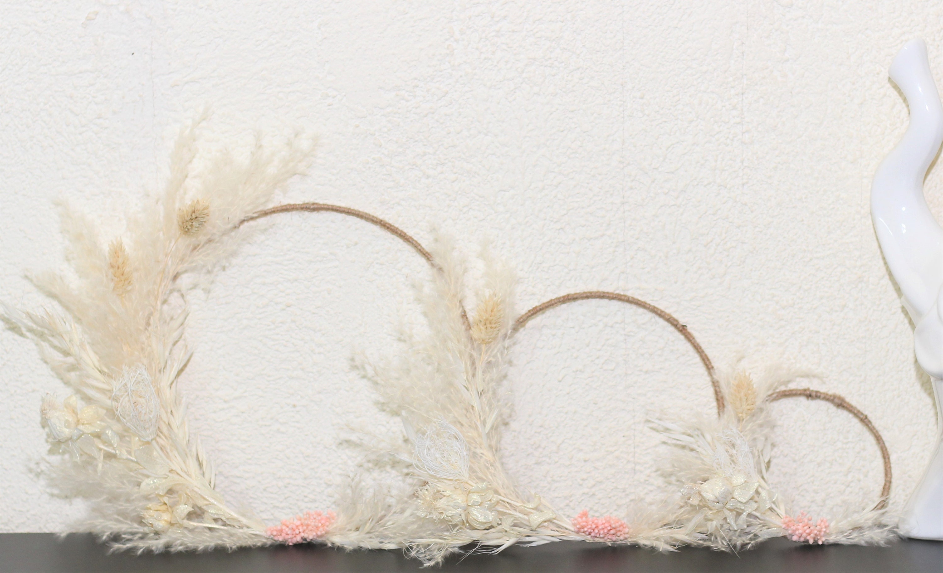 Couronne Fleurs Séchées, Couronne Murale Fleurie, Composition Florale, Déco Maison, Herbe de La Pamp