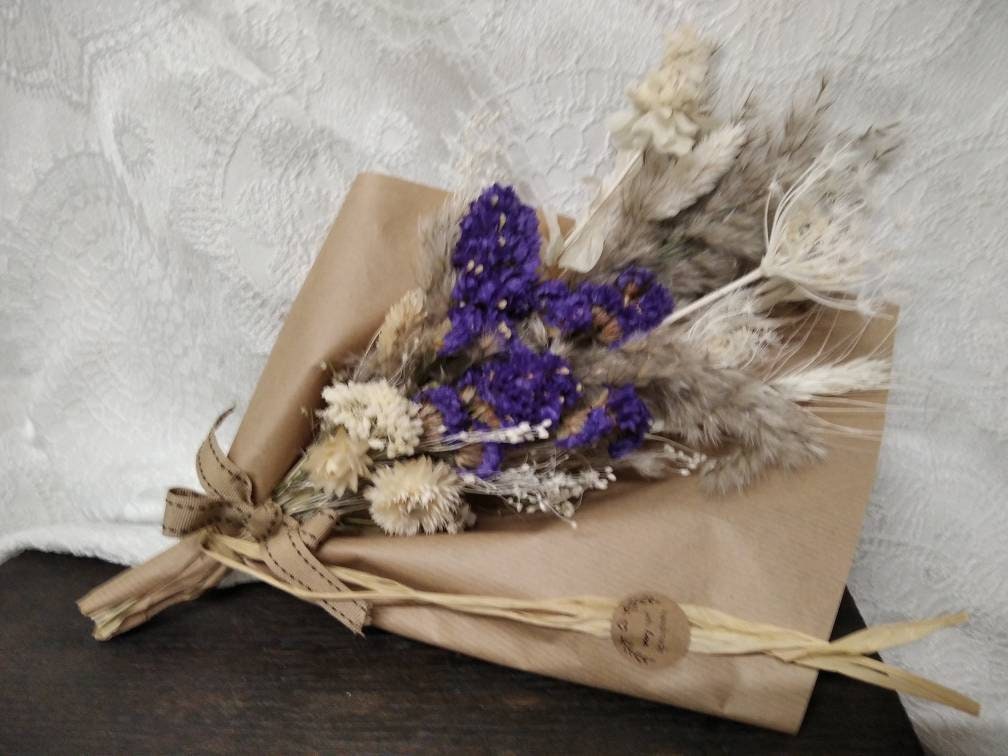 Bouquet Fleurs Séchées, Composition Florale, Déco Maison, Mariage Champêtre, Herbe de Pampa, Fleurs 