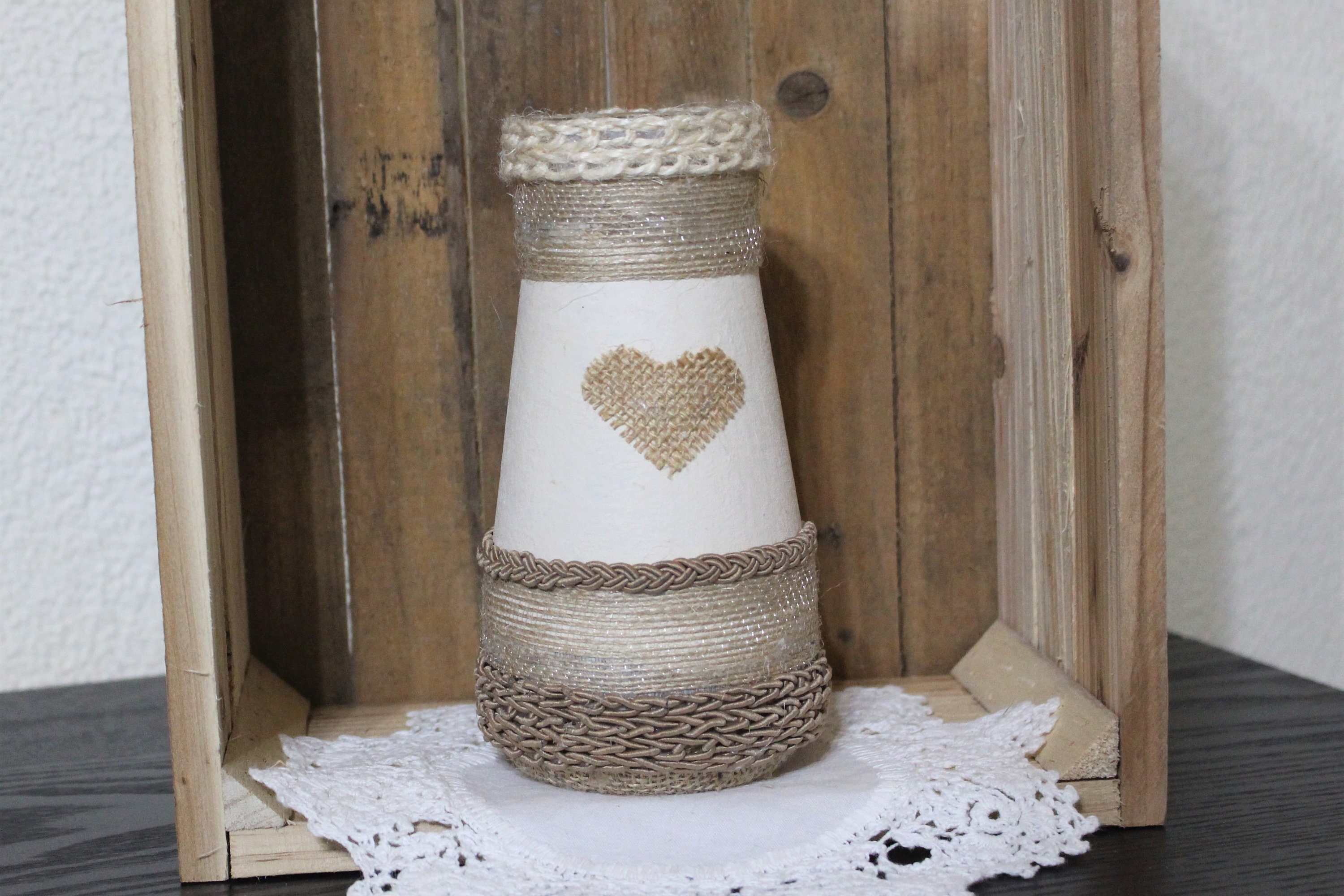 Vase Champêtre, Mariage Champêtre Chic, Déco Nature, Bohème, Toile de Jute