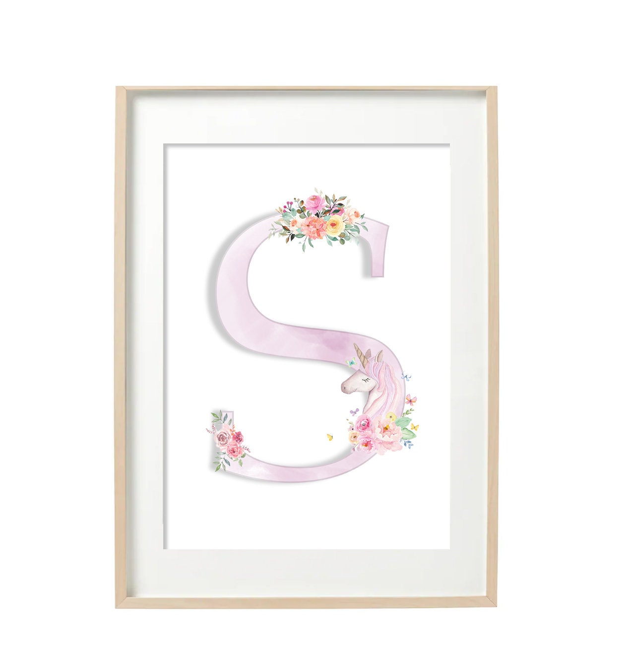 Kinderzimmer Dekor Custom Floral Buchstabe S Wanddruck | Etsy