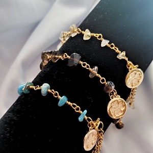 Gold Charm Crystal Bracelet, Crystal Bracelet for Women, Adjustable Bracelet, Anniversary Gift ,Gold Plated BraceletLong Lasting Color image 2