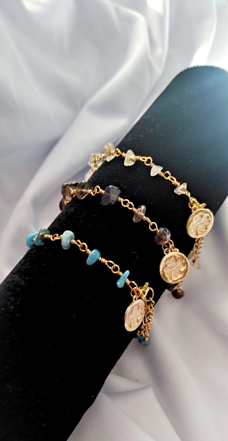 Gold Charm Crystal Bracelet, Crystal Bracelet for Women, Adjustable Bracelet, Anniversary Gift ,Gold Plated BraceletLong Lasting Color image 2