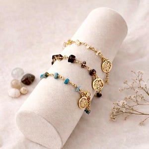 Bracciale con ciondolo in oro e cristallo, braccialetto in cristallo per donna, braccialetto regolabile, regalo di anniversario, braccialetto placcato in oro*Colore a lunga durata*