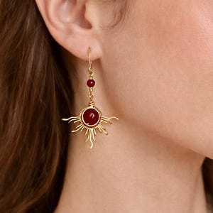Gold und Silber Sonnenschein Ohrringe, Kristall baumeln Ohrringe, Sonne Ohrringe, Wire Wrap Kristallohrringe, Geburtstagsgeschenk