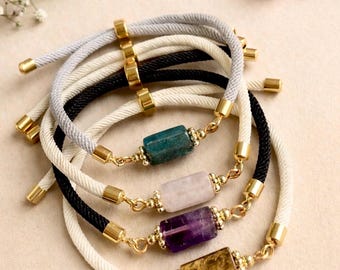 Healing Crystal Gemstone Bracelet: Adjustable Women's Gift