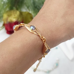 Helling Crystal Bracelet, Wire Wrap Gemstone Bracelet for Women, Adjustable Bracelet, Gift for Her image 7