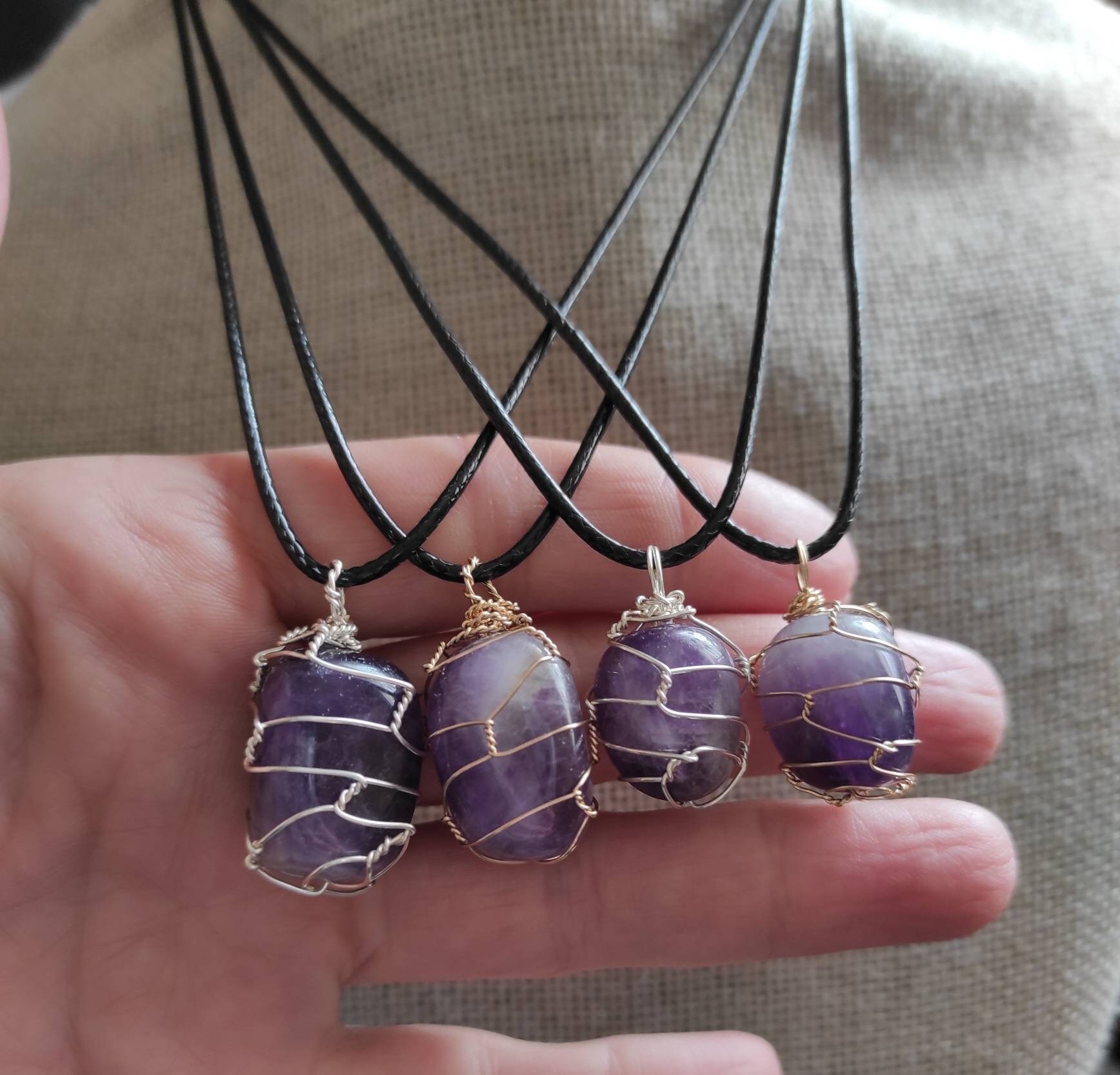 Crystal Necklaces for Women Healing Crystal Necklace Wire Etsy Australia