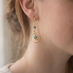 Crystal Sun and Moon Earrings, Dangle Earrings, Wire Wrap Crystal Earrings image 14
