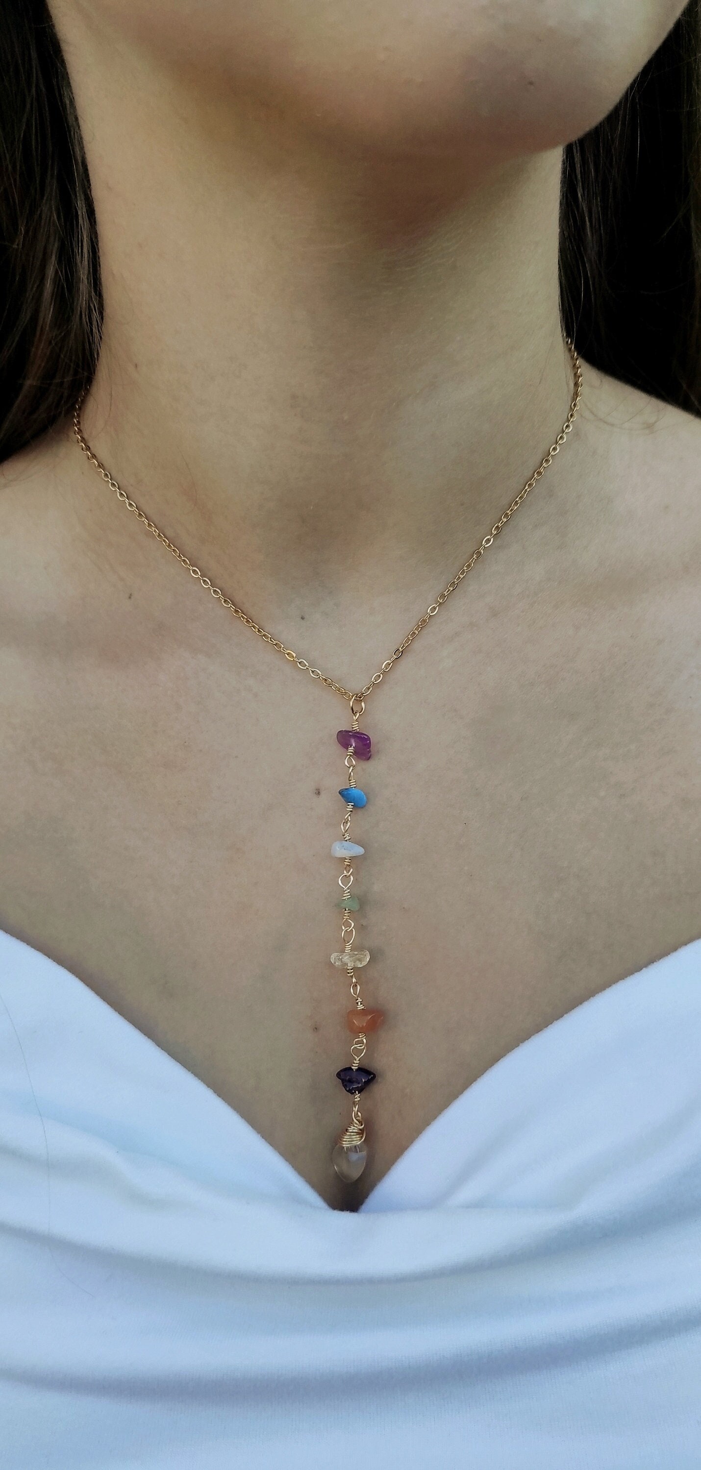 Collana 7 Chakra Donna - Ciondolo Simboli Spirituali Per Yoga E Meditazione - Foto 5