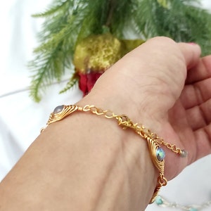 Helling Crystal Bracelet, Wire Wrap Gemstone Bracelet for Women, Adjustable Bracelet, Gift for Her image 6