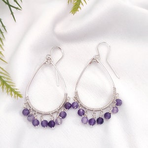 Boucles d'oreilles lustre en cristal, Boucles d'oreilles pendantes en forme de larme, Boucles d'oreilles en cristal, Boucles d'oreilles hypoallergéniques image 5