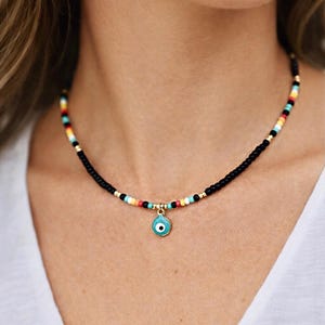 Evil Eye Perlen Choker: Serape Hippie Halskette
