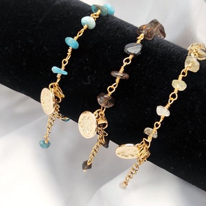 Gold Charm Crystal Bracelet, Crystal Bracelet for Women, Adjustable Bracelet, Anniversary Gift ,Gold Plated BraceletLong Lasting Color image 1